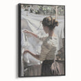 Framed abstract figurative canvas art showcasing a black side profile silhouette, set against a vibrant color backdrop, perfect for modern home decor.