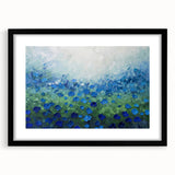 Abstract floral wall art framed in black with a matte finish, showcasing vibrant colors and intricate details, ideal for modern home decor or gallery displays.