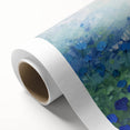 Vibrant abstract floral design on rolled canvas, showcasing bold colors and intricate patterns, perfect for modern home decor. Packaged securely in a cardboard tube for safe shipping.