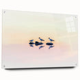 Abstract landscape artwork displayed on acrylic glass, showcasing vibrant colors and intricate patterns, with metal pins accentuating the design.