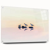 Abstract landscape artwork displayed on acrylic glass, showcasing vibrant colors and intricate patterns, with metal pins accentuating the design.