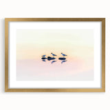 Abstract landscape artwork framed in gold with a mat, showcasing vibrant colors and unique textures, perfect for enhancing any modern decor setting.