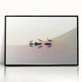 Abstract landscape artwork featuring vibrant colors in a black frame, showcasing a modern design ideal for contemporary home decor. The painting blends soft hues of blue and green with dynamic brush strokes, creating a tranquil yet engaging visual. Perfect for accentuating living spaces or as a focal point in a gallery wall.