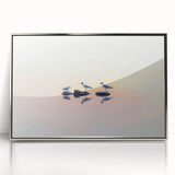 Framed acrylic artwork showcasing an abstract landscape design in silver tones, perfect for modern home decor, bringing elegance and sophistication to any room.