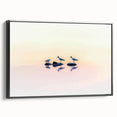 Framed canvas artwork showcasing an abstract landscape with earthy tones and textured brushstrokes, accentuated by a sleek black frame, ideal for modern decor.