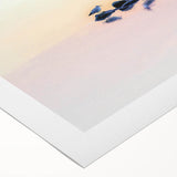 Abstract landscape canvas art showcasing vibrant blues and greens, rolled and packaged in a protective cardboard tube, ideal for modern home decor.