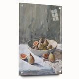 Acrylic print of assorted fruits in vibrant colors, suitable for dining room decor.
