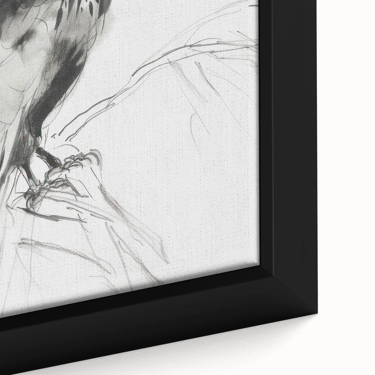 Close-up of an abstract figurative framed canvas artwork showcasing vibrant colors, intricate textures, and modern design elements, perfect for contemporary home decor.