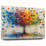 Abstract floral acrylic glass artwork showcasing vibrant colors and intricate designs, displayed from a side view, emphasizing its polished edges and modern aesthetic. Perfect for contemporary home decor, this piece enhances any living space with its artistic flair.
