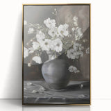 Framed acrylic artwork showcasing vibrant abstract florals in gold hues, set against a sleek background, ideal for modern home decor and artistic expression.