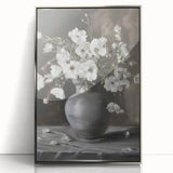 Framed acrylic artwork showcasing vibrant abstract floral designs in silver hues, ideal for modern home decor. Perfect for adding a touch of elegance to any space.