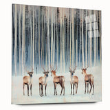 Abstract landscape artwork on acrylic glass, showcasing vibrant colors and fluid shapes, ideal for modern home decor. Side view highlights its stunning depth and clarity, perfect for enhancing any interior space.