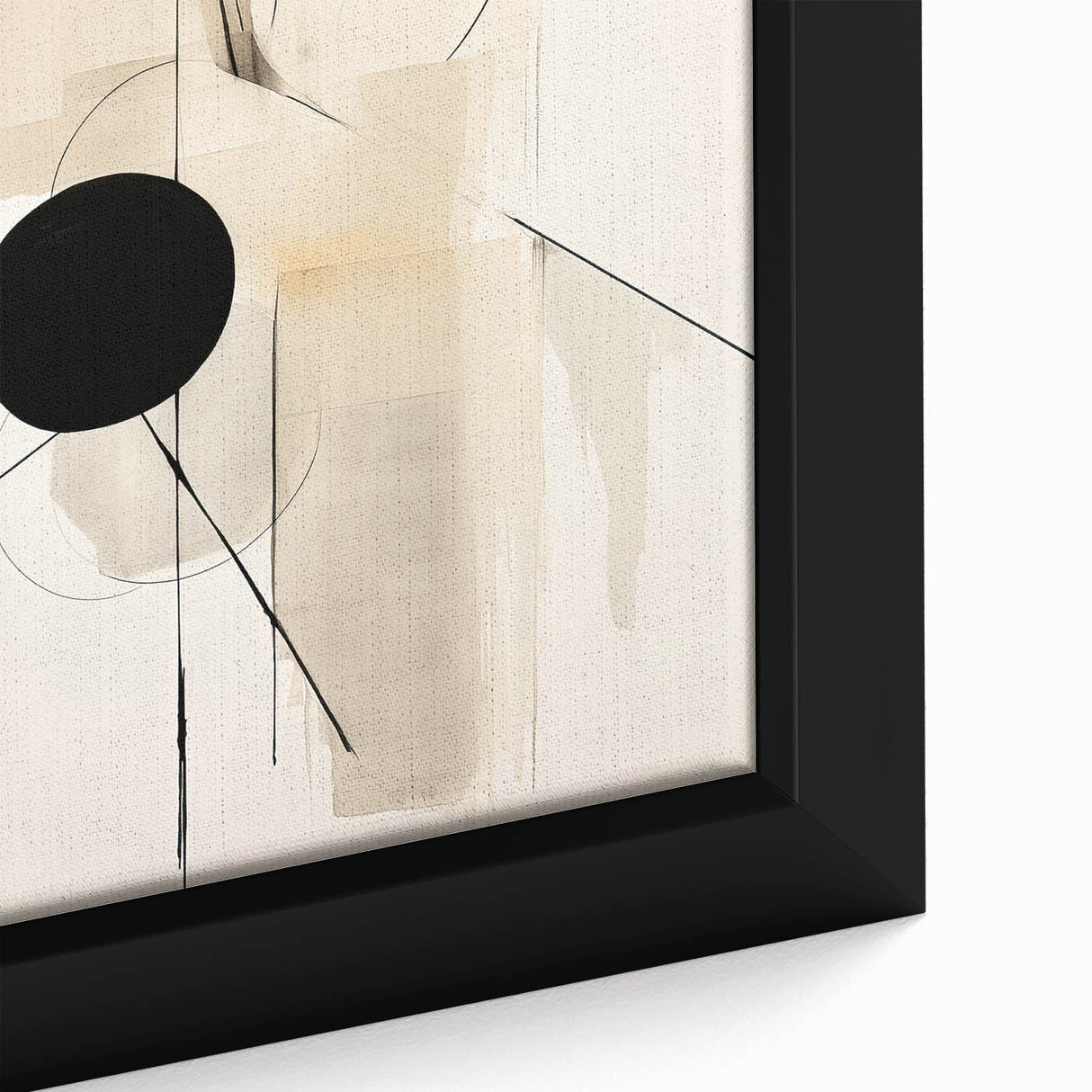 Abstract minimalist wall art framed canvas showcasing soft pastel colors and geometric shapes, perfect for modern home decor, enhancing any living space.