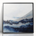Stormy Modern Abstract Wall Art – Navy and White Canvas Print