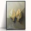 Large abstract wall art featuring assorted fruits in vibrant colors on a black acrylic framed print.