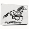 Minimalist Galloping Horse Wall Art - Modern Black and White Decor