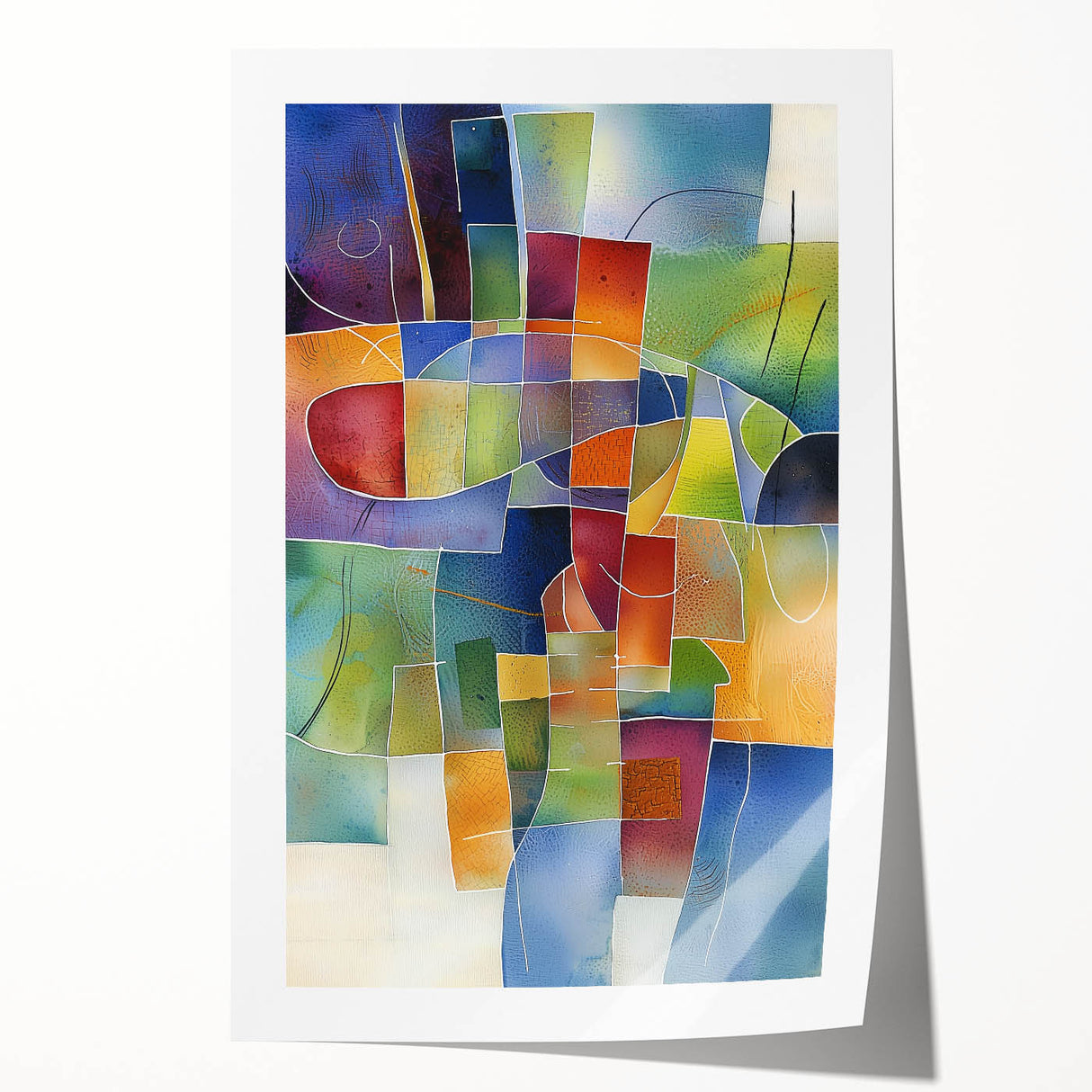 Vibrant Geometric Wall Art – Multicolor Modern Canvas Print