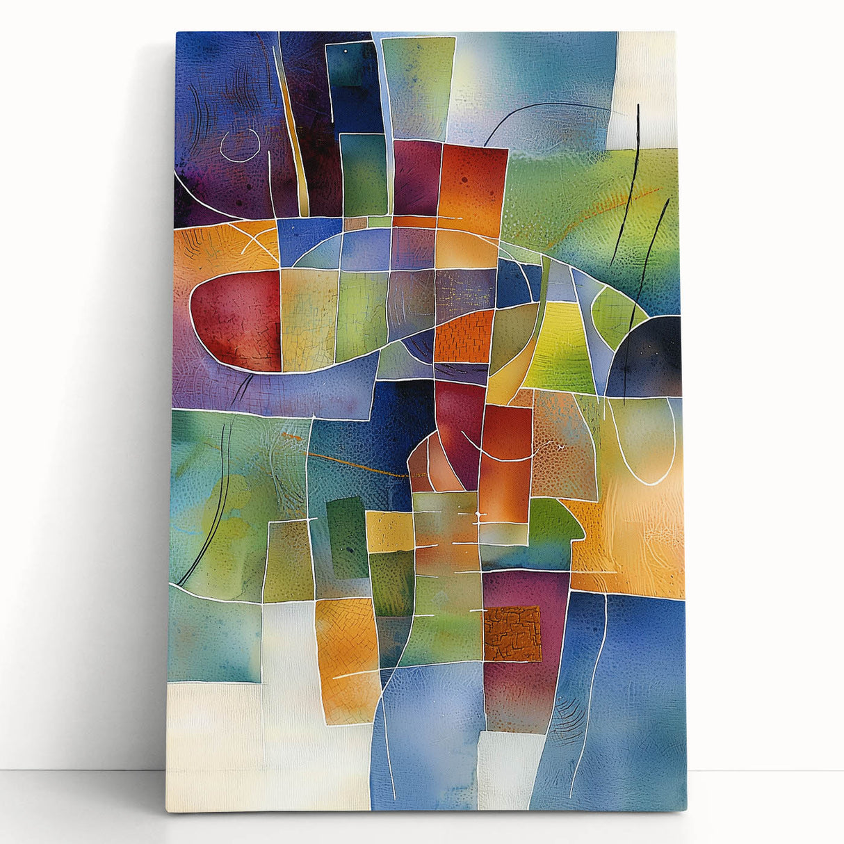 Vibrant Geometric Wall Art – Multicolor Modern Canvas Print