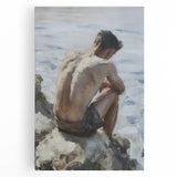 Abstract figurative stretched canvas artwork showcasing vibrant colors and fluid shapes, ideal for modern home decor. Perfect for creating a dynamic focal point in any space.