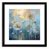 Abstract floral frame with a black mat, showcasing vivid colors and intricate designs, perfect for modern home decor. Ideal for enhancing living spaces and galleries.