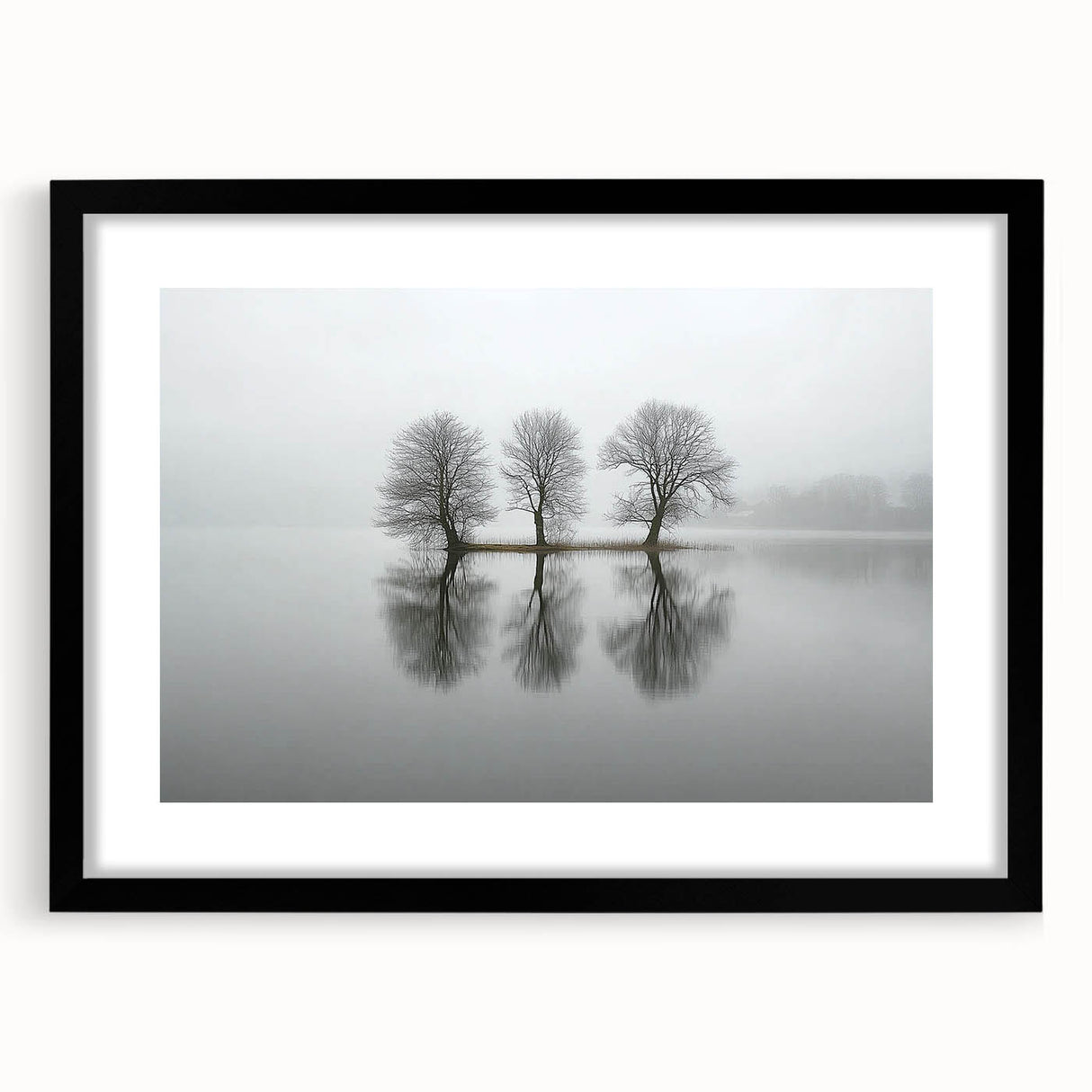 Abstract landscape artwork framed in black with a white mat, showcasing vibrant colors and unique patterns, perfect for modern home decor.