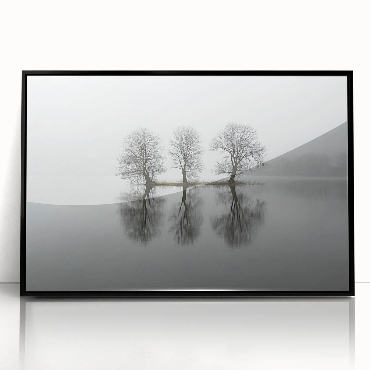 Abstract landscape artwork in a sleek black frame, showcasing vibrant colors and fluid shapes, perfect for modern home decor. Ideal for adding a touch of elegance to any room.