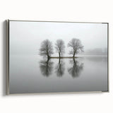 Framed abstract landscape canvas art with a silver frame, showcasing vibrant colors and dynamic shapes, perfect for modern home decor or office settings.