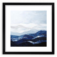 Contemporary Abstract Canvas – Blue and Silver Mountain Art