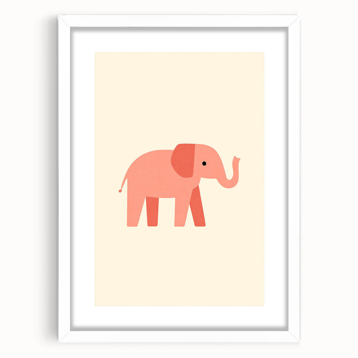 Minimalist Pink Elephant Girls Room Wall Art – Kids Art Print