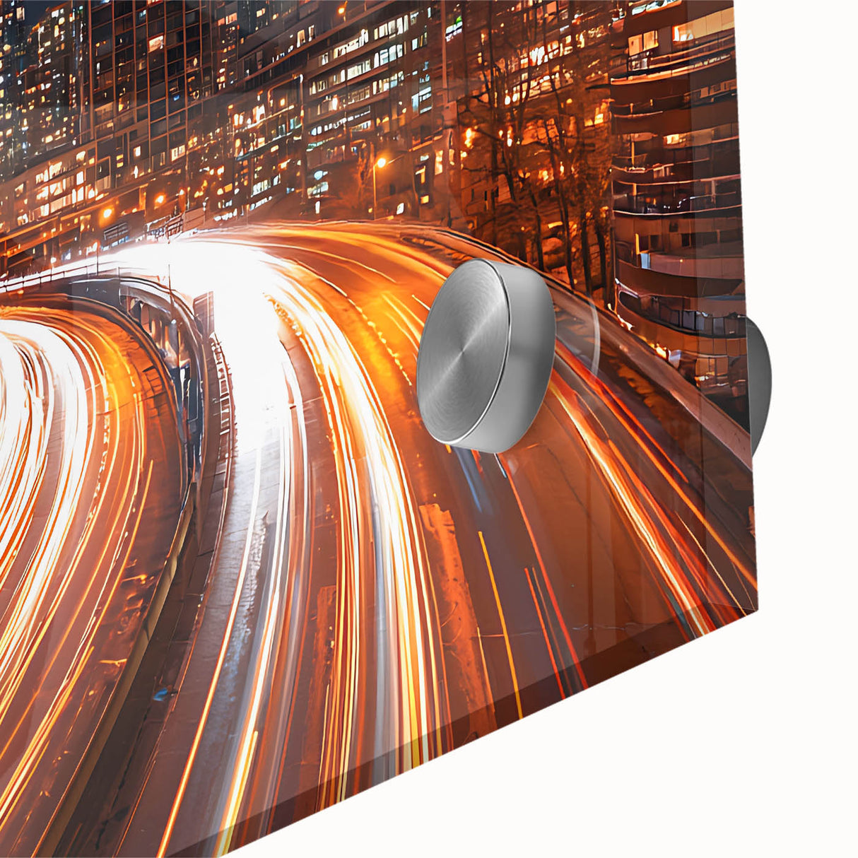 Urban City Light Trails Wall Art – Abstract Night Motion Photography