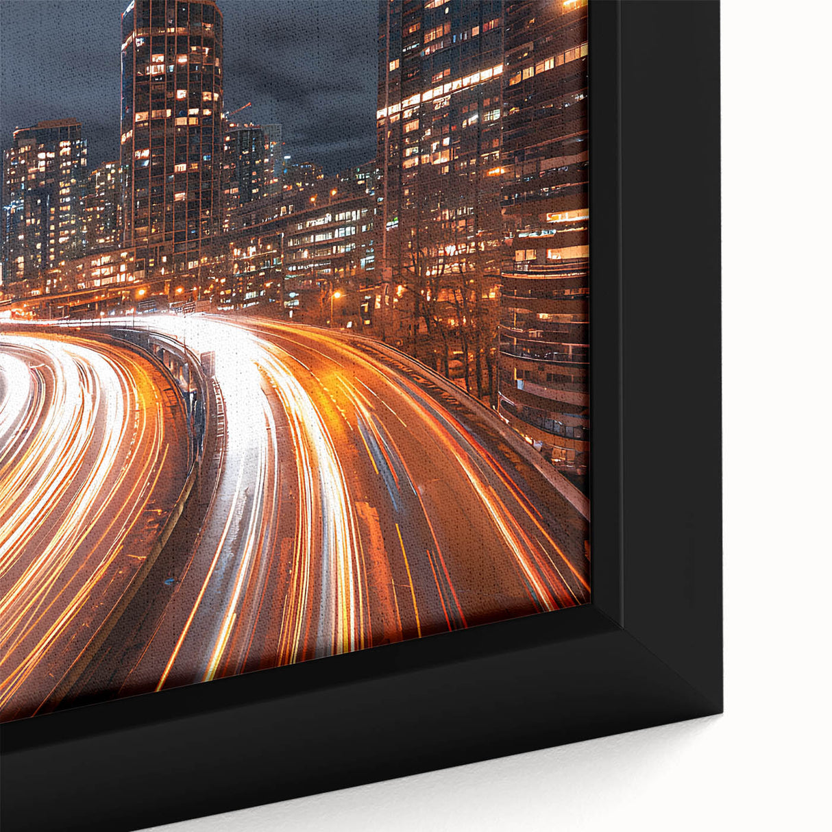 Urban City Light Trails Wall Art – Abstract Night Motion Photography