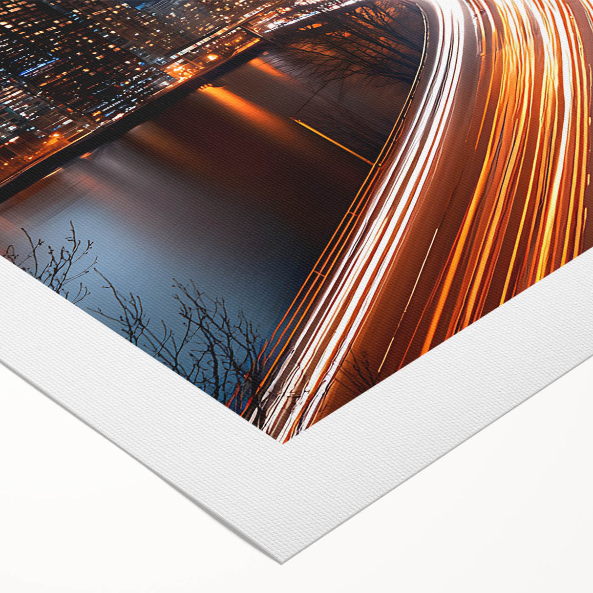 Urban City Light Trails Wall Art – Abstract Night Motion Photography