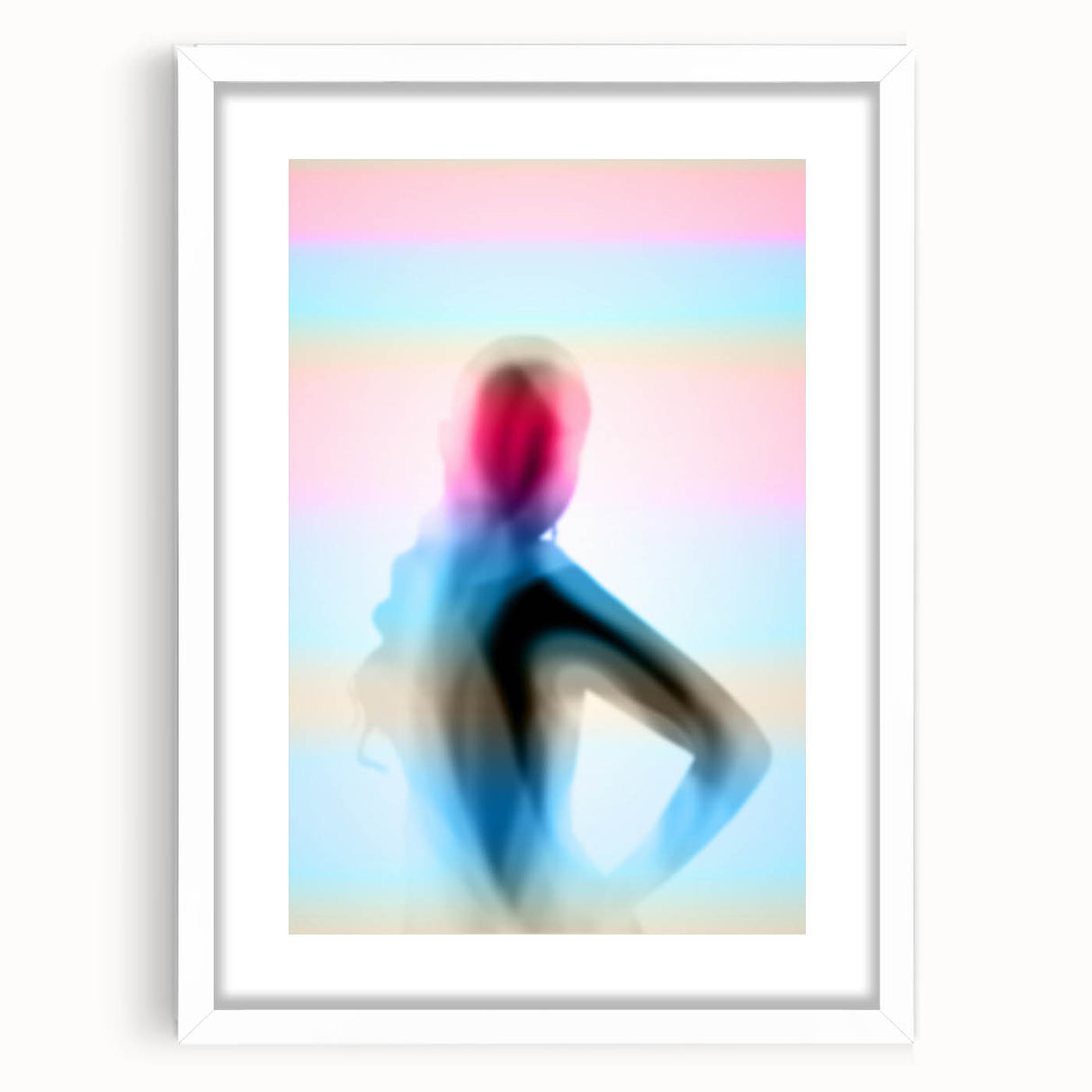 Color Veil – Emotive Minimalist Figure Wall Art with Pastel Glow