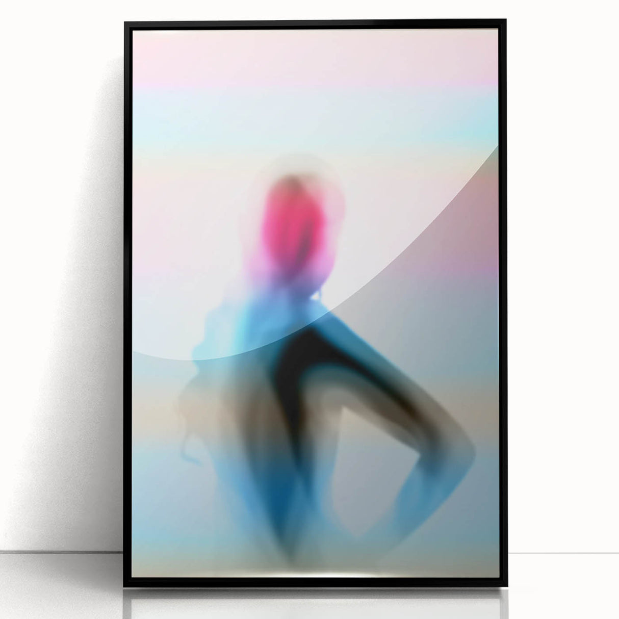 Color Veil – Emotive Minimalist Figure Wall Art with Pastel Glow