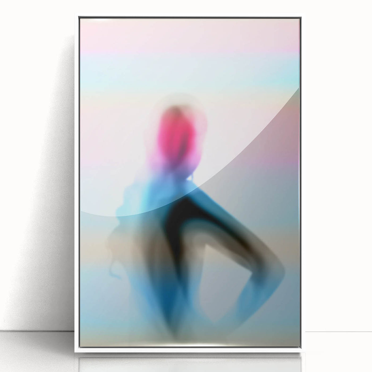 Color Veil – Emotive Minimalist Figure Wall Art with Pastel Glow