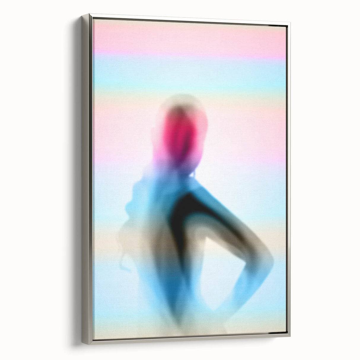 Color Veil – Emotive Minimalist Figure Wall Art with Pastel Glow