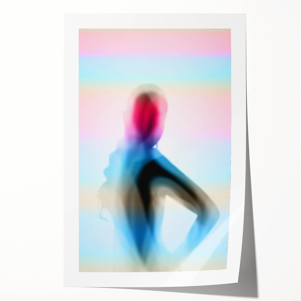Color Veil – Emotive Minimalist Figure Wall Art with Pastel Glow