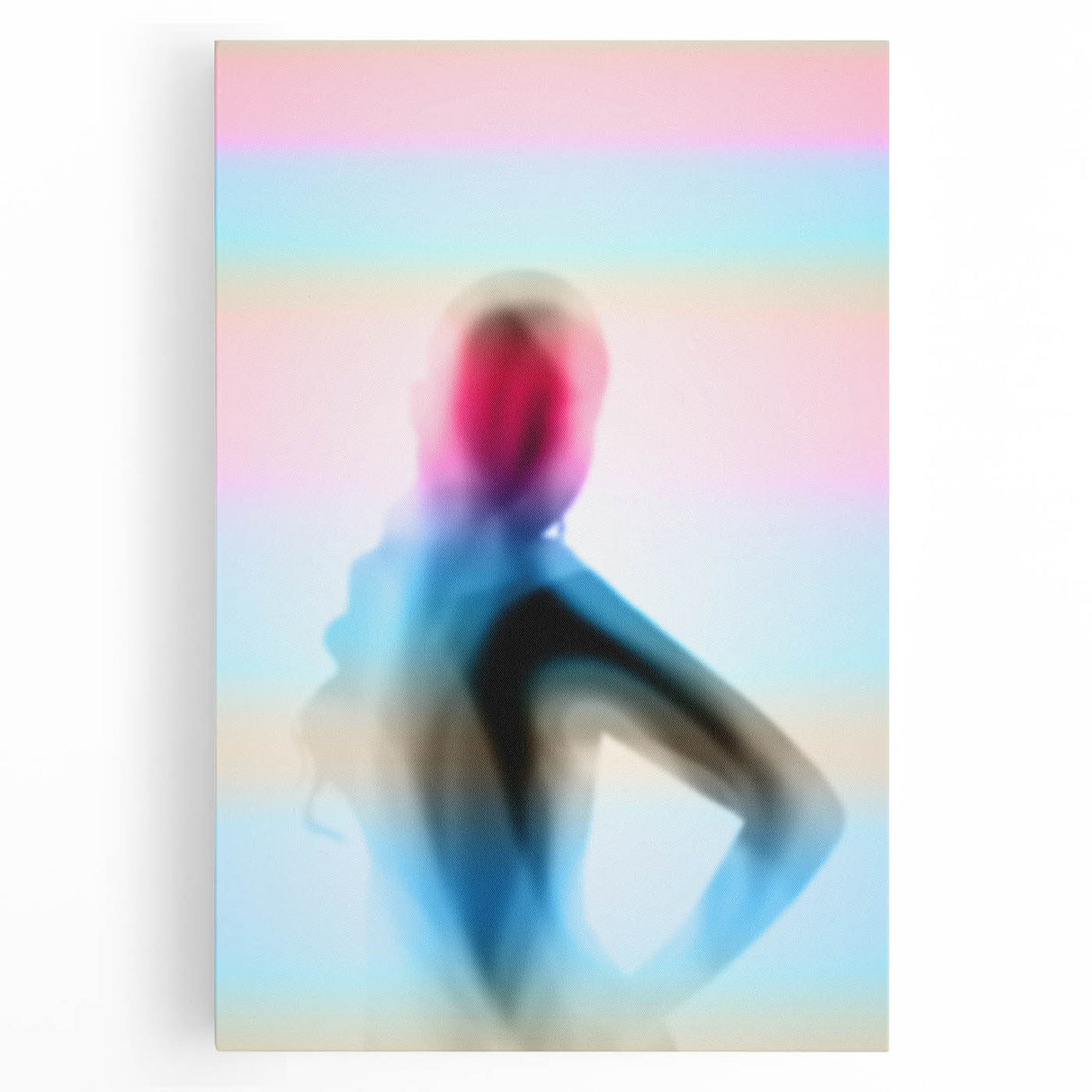 Color Veil – Emotive Minimalist Figure Wall Art with Pastel Glow