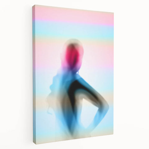 Color Veil – Emotive Minimalist Figure Wall Art with Pastel Glow