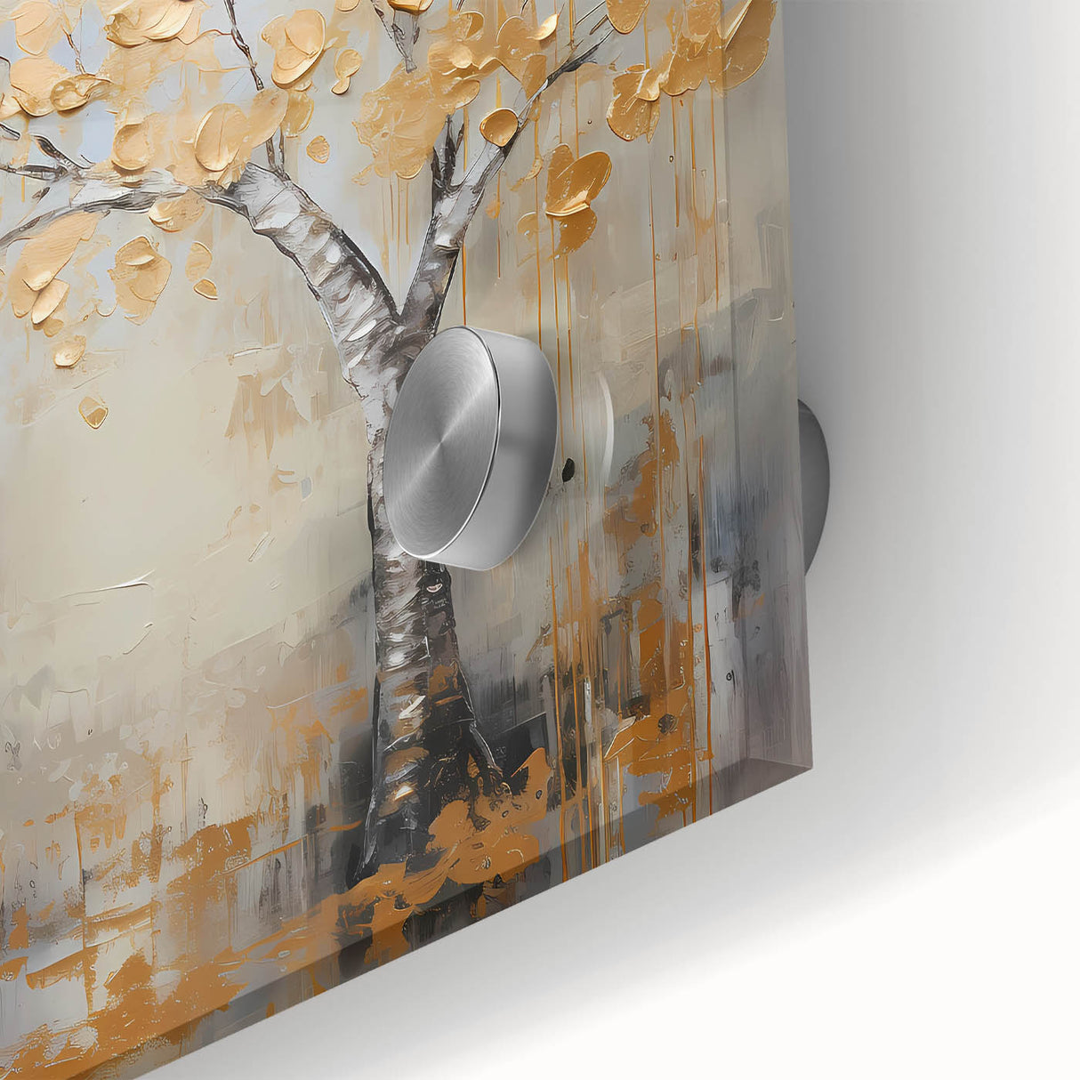 Elegant Dining Room Wall Art – Gold Tree Canvas Print