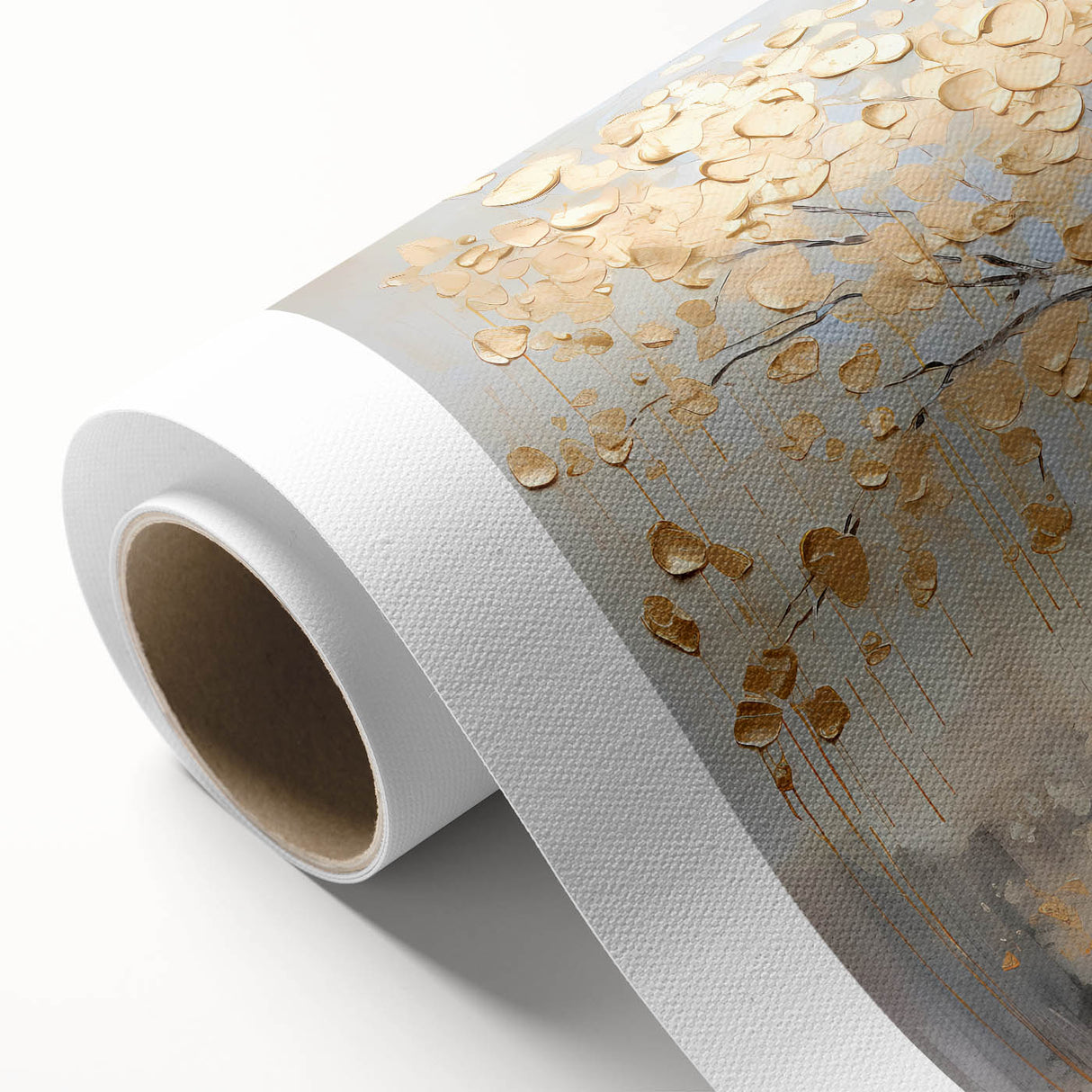 Elegant Dining Room Wall Art – Gold Tree Canvas Print