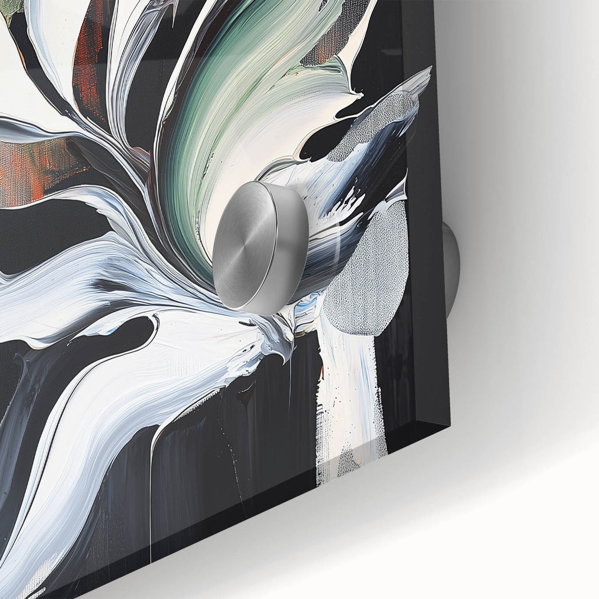 Abstract Office Wall Art - Black, White & Orange Modern Decor