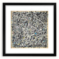 Abstract black frame showcasing a modern design with colorful splatter art on a mat background, ideal for contemporary home decor and artistic settings.