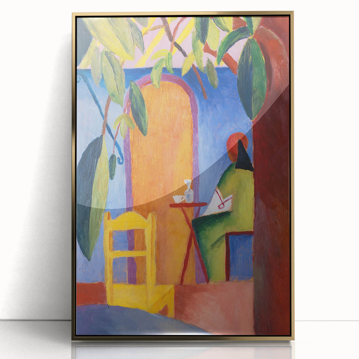 Expressionist Café Scene – Vibrant Abstract Turkish Café Wall Art