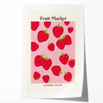 Rolled canvas print of assorted fruits in vibrant colors, ideal for art wall dining room decor.