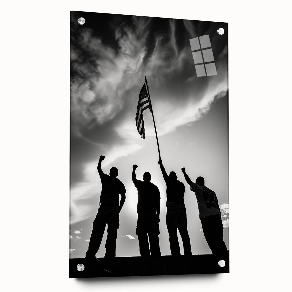 Patriotic Silhouettes & USA Flag - Independence Day Wall Art