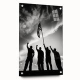 Patriotic Silhouettes & USA Flag - Independence Day Wall Art