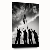 Patriotic Silhouettes & USA Flag - Independence Day Wall Art