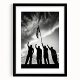 Patriotic Silhouettes & USA Flag - Independence Day Wall Art