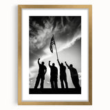 Patriotic Silhouettes & USA Flag - Independence Day Wall Art